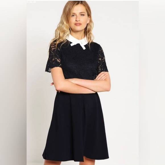 chinese dress ladies Lace Puff Sleeve Midi Shift Dress | Xativa main image 0